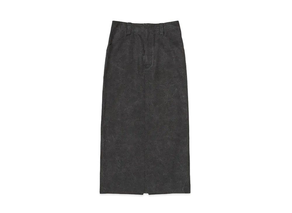 AURALEE Washed Hard Twist Canvas Skirt "INK Black"