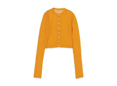 AURALEE Hard Twist Cotton Gauze Cardigan "Orange"