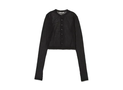 AURALEE Hard Twist Cotton Gauze Cardigan "Black"