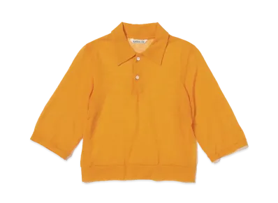 AURALEE Hard Twist Cotton Gauze Short Polo "Orange"