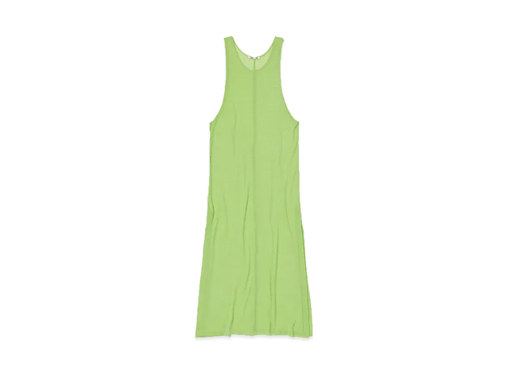 AURALEE Hard Twist Cotton Gauze Dress "Lime Green"