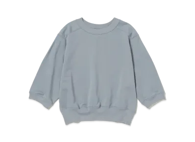 AURALEE Elastic High Gauge Sweat Half Sleeve P/O "Blue Gray"