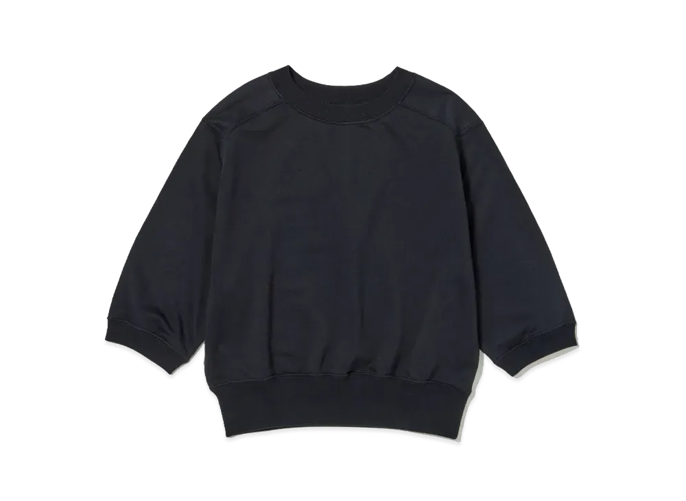 AURALEE Elastic High Gauge Sweat Half Sleeve P/O "INK Black"
