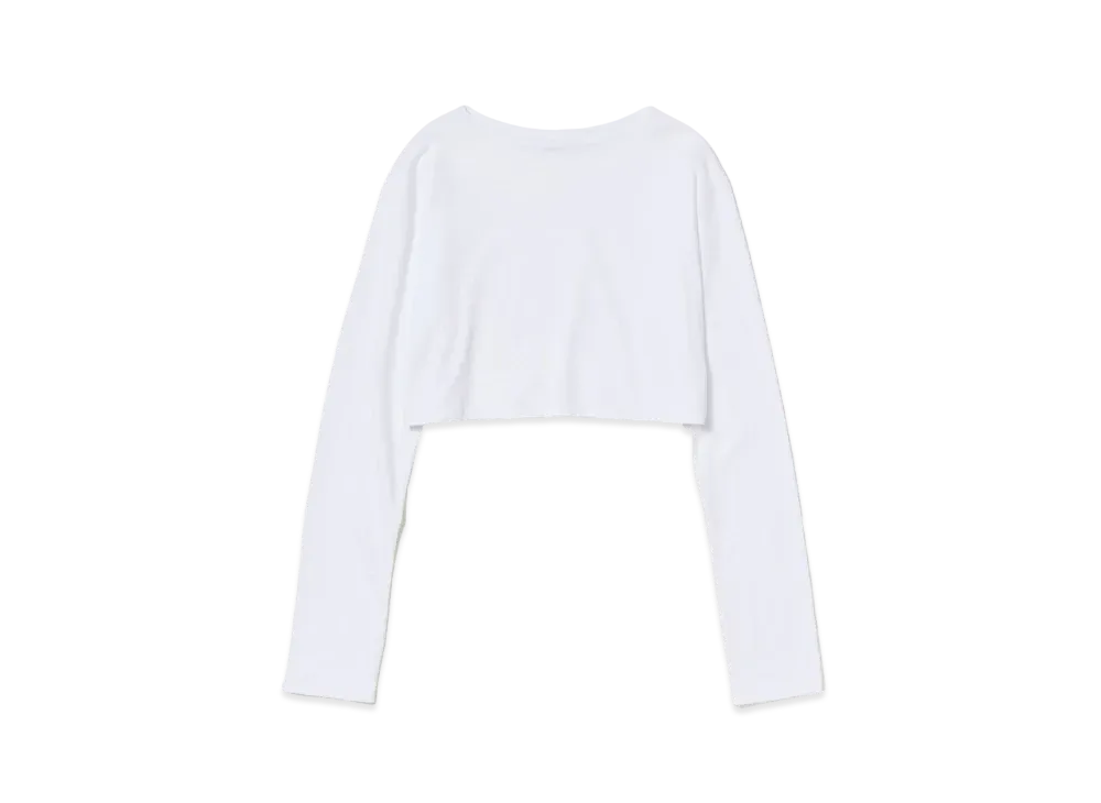 AURALEE Organic Cotton High Gauge Jersey Boat Neck L/S Tee "White"