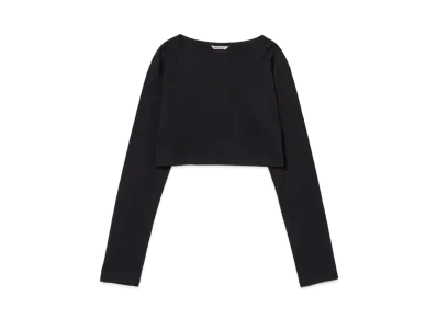 AURALEE Organic Cotton High Gauge Jersey Boat Neck L/S Tee "Black"