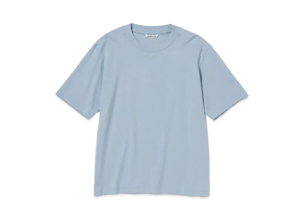 AURALEE Organic Cotton High Gauge Jersey Tee "Blue Gray"