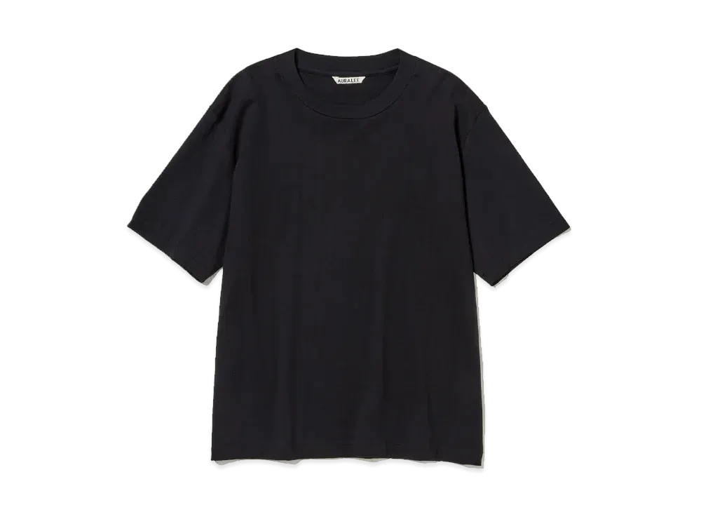 AURALEE Organic Cotton High Gauge Jersey Tee "Black"
