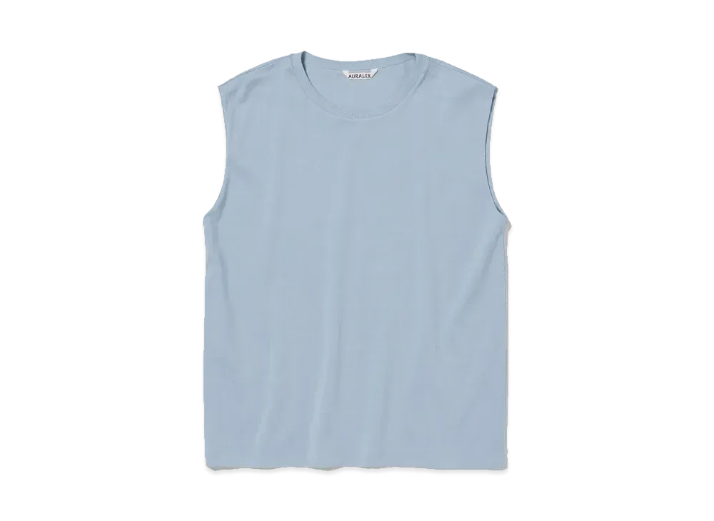 AURALEE Organic Cotton High Gauge Jersey Sleeveless "Blue Gray"