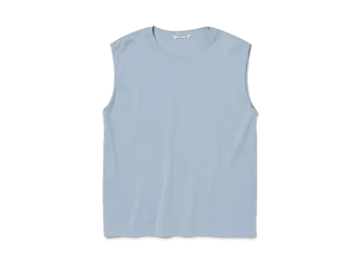 AURALEE Organic Cotton High Gauge Jersey Sleeveless "Blue Gray"
