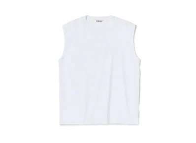 AURALEE Organic Cotton High Gauge Jersey Sleeveless "White"