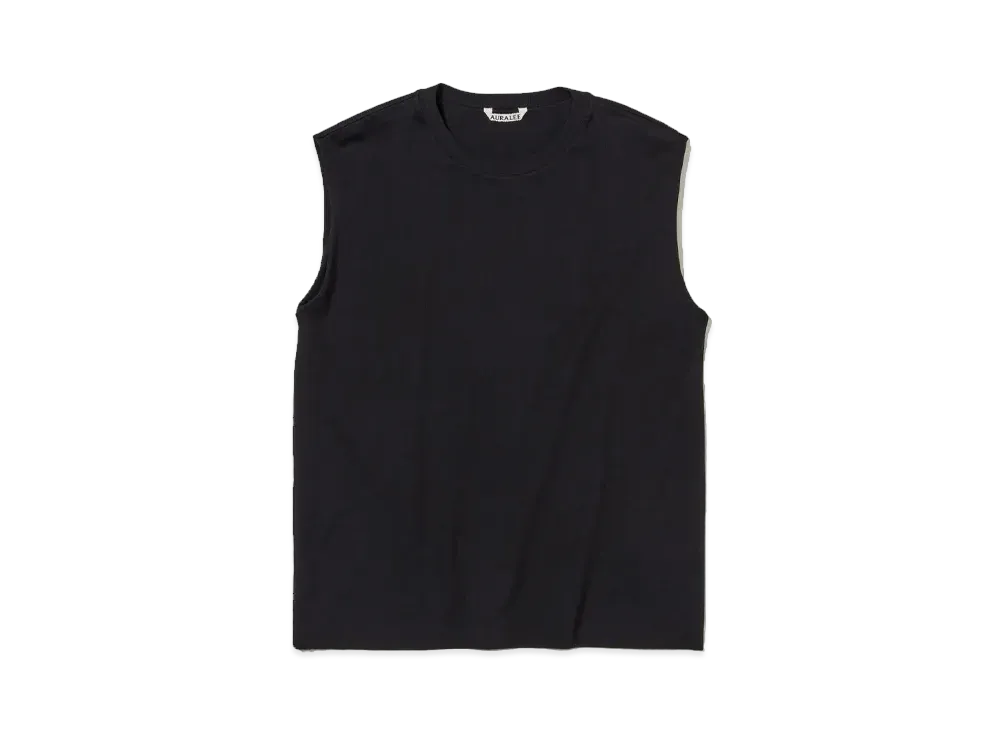 AURALEE Organic Cotton High Gauge Jersey Sleeveless "Black"