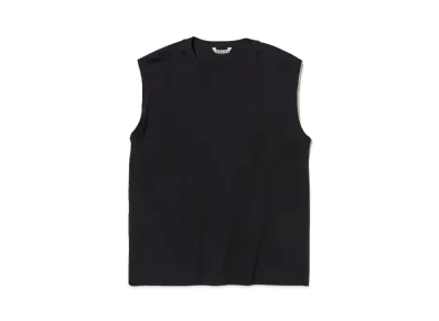 AURALEE Organic Cotton High Gauge Jersey Sleeveless "Black"