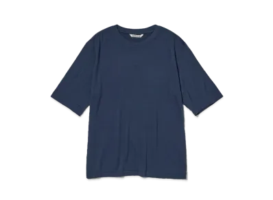 AURALEE Extra Fine Wool Jersey Tee "Navy"