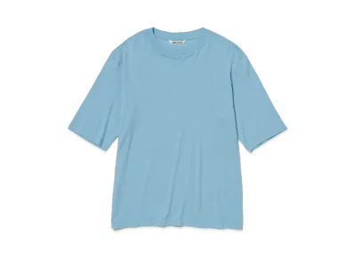 AURALEE Extra Fine Wool Jersey Tee "Light Blue"