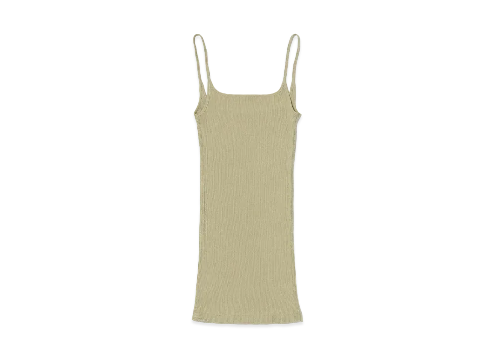 AURALEE Organic Soft Rib Camisole "Khaki Beige"