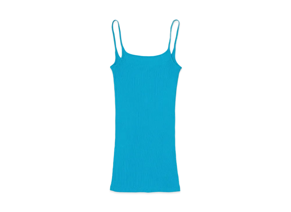 AURALEE Organic Soft Rib Camisole "Turquoise Blue"