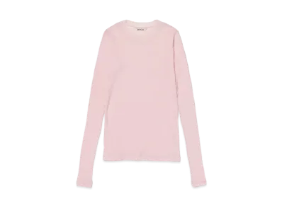 AURALEE Super High Gauge Sheer Rib L/S Tee "Pink"