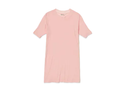 AURALEE Super High Gauge Sheer Rib Tee "Light Pink"
