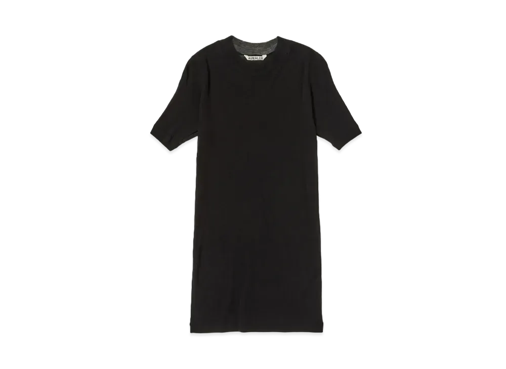 AURALEE Super High Gauge Sheer Rib Tee "Black"