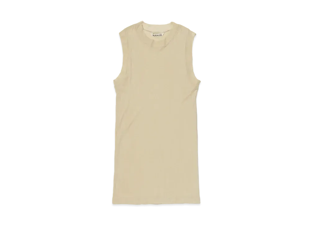 AURALEE Super High Gauge Sheer Rib Tank "Light Beige"
