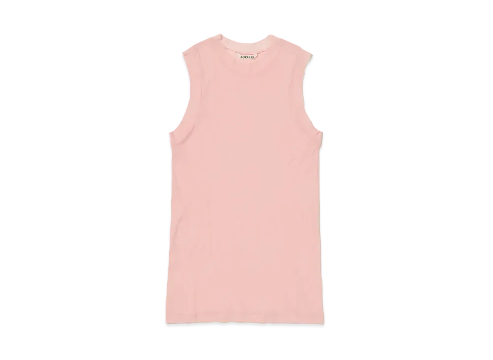 AURALEE Super High Gauge Sheer Rib Tank "Light Pink"
