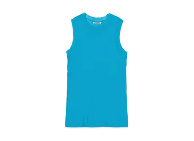 AURALEE Super High Gauge Sheer Rib Tank "Turquoise Blue"