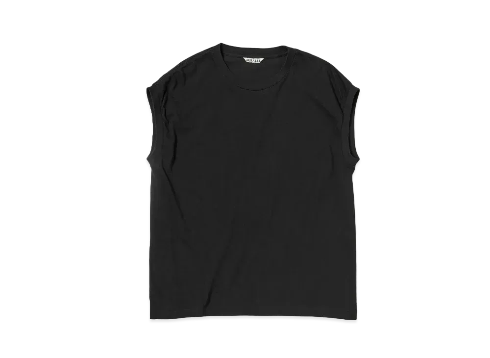 AURALEE Seamless Crew Neck Sleeveless "Black"