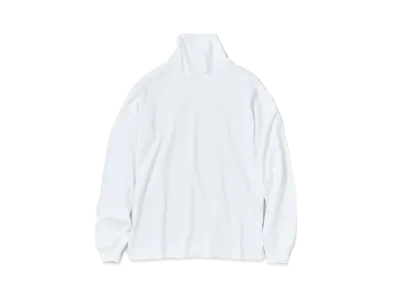 AURALEE Luster Plaiting Hi Neck L/S Tee "White"