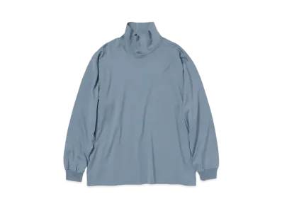 AURALEE Luster Plaiting Hi Neck L/S Tee "Dusty Blue"