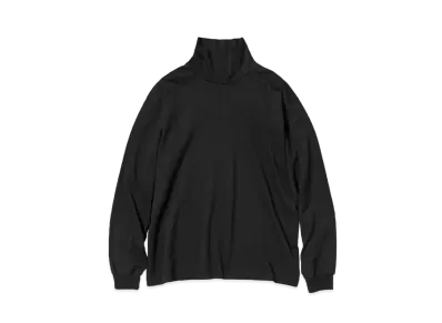 AURALEE Luster Plaiting Hi Neck L/S Tee "Black"