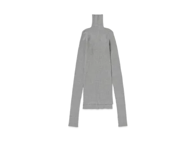 AURALEE Super Fine Wool High Gauge Rib Knit Turtle "Top Gray"