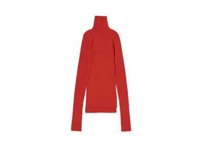 AURALEE Super Fine Wool High Gauge Rib Knit Turtle "Red"