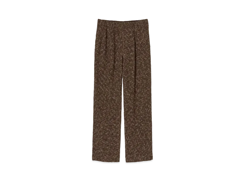 AURALEE Homespun Tweed Slacks "Dark Brown"