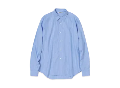 AURALEE Suvin High Count Cloth Stripe Shirt "Sax Blue"