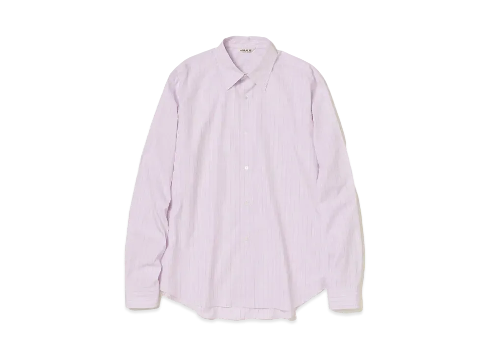AURALEE Suvin High Count Cloth Stripe Shirt "Light Purple"