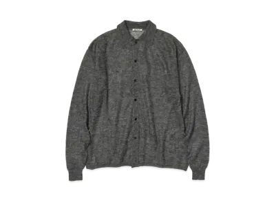 AURALEE Kid Mohair Sheer Knit Shirt Cardigan "Top Charcoal"