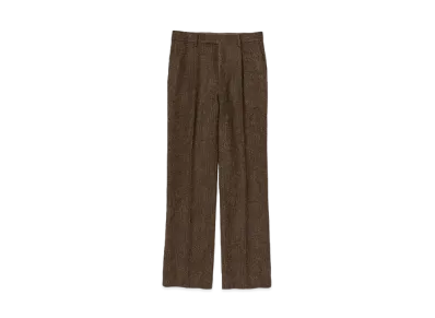 AURALEE Lama Shetland Wool Tweed Slacks "Brown"