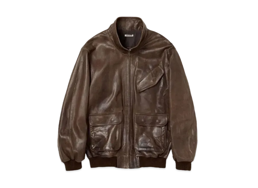 AURALEE Heavy Lamb Leather Zip Blouson AURALEE Heavy Lamb Leather Zip Blouson