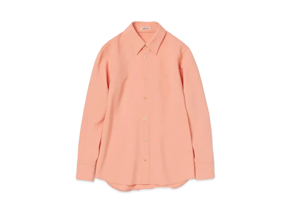 AURALEE Tense Wool Double Cloth Shirt "Salmon Pink"