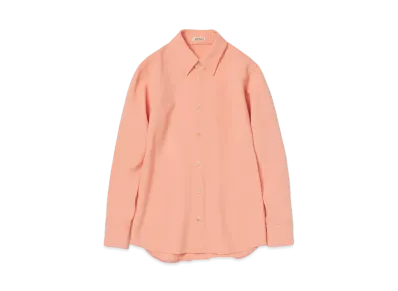 AURALEE Tense Wool Double Cloth Shirt "Salmon Pink"