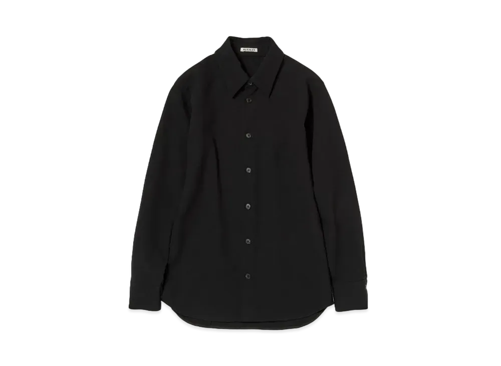 AURALEE Tense Wool Double Cloth Shirt "Black"