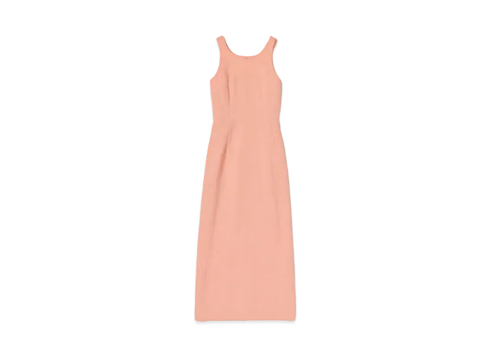 AURALEE Tense Wool Double Cloth Dress "Salmon Pink"