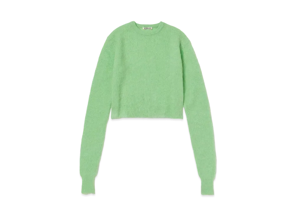 AURALEE Baby Suri Alpaca Sheer Knit P/O "Light Green"
