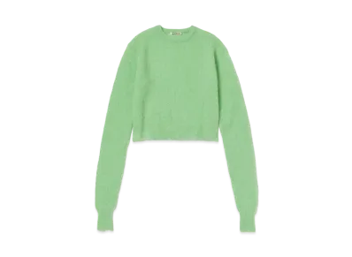 AURALEE Baby Suri Alpaca Sheer Knit P/O "Light Green"