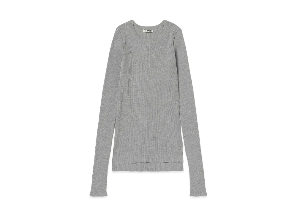 AURALEE Super Fine Wool High Gauge Rib Knit P/O "Top Gray"