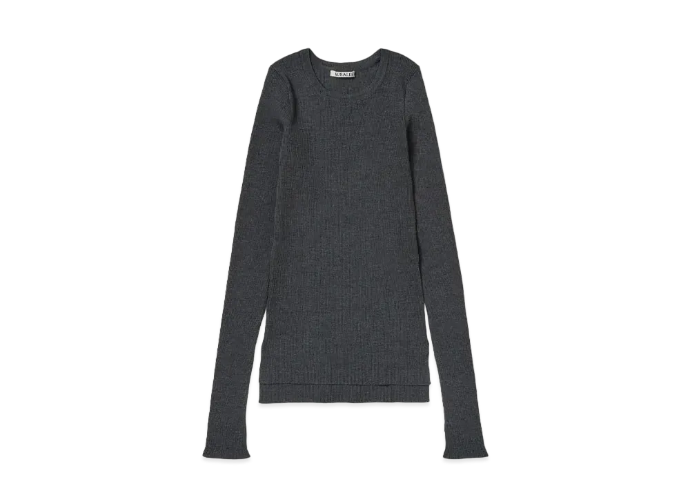 AURALEE Super Fine Wool High Gauge Rib Knit P/O "Top Charcoal"
