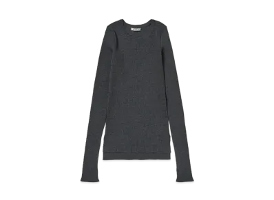 AURALEE Super Fine Wool High Gauge Rib Knit P/O "Top Charcoal"