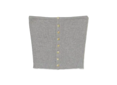 AURALEE Super Fine Wool High Gauge Rib Knit Bandeau "Top Gray"