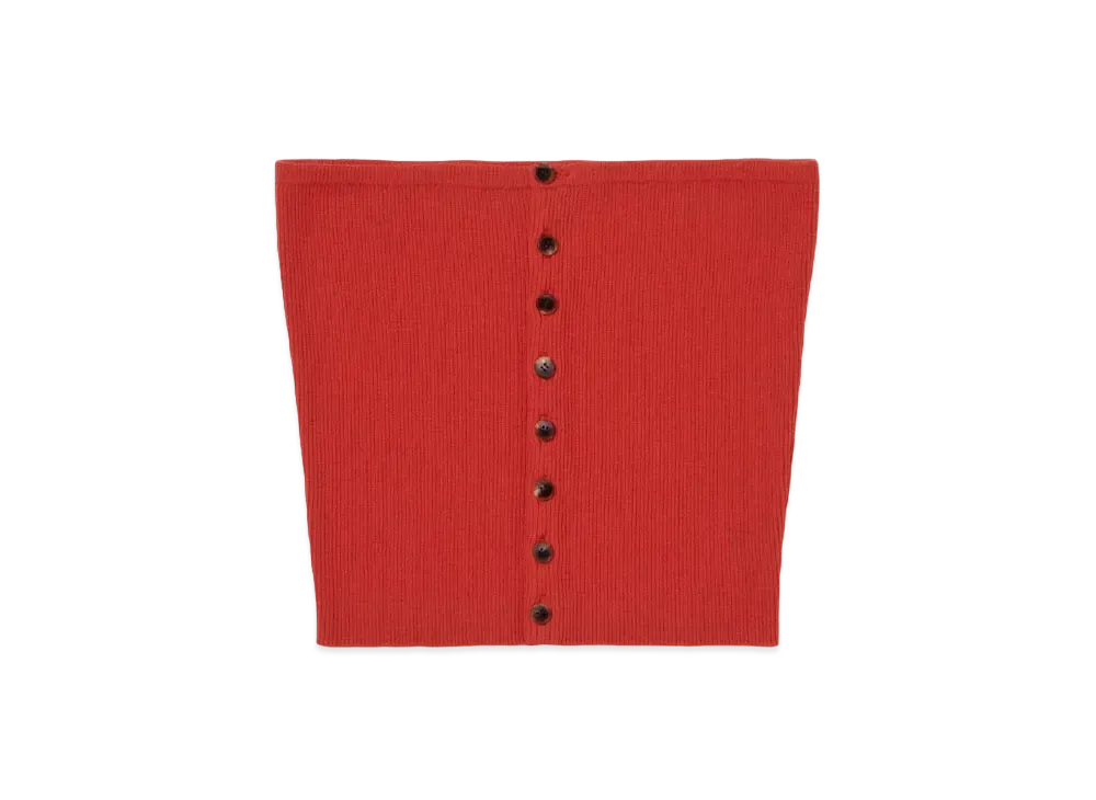 AURALEE Super Fine Wool High Gauge Rib Knit Bandeau "Red"