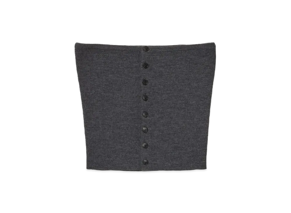 AURALEE Super Fine Wool High Gauge Rib Knit Bandeau "Top Charcoal"